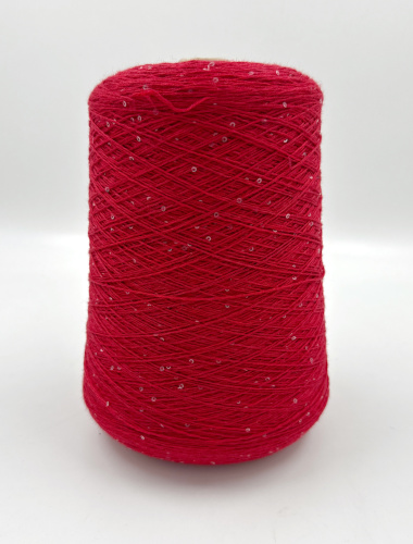 Пряжа Merino Paillettes, Italia, меринос, цвет красный